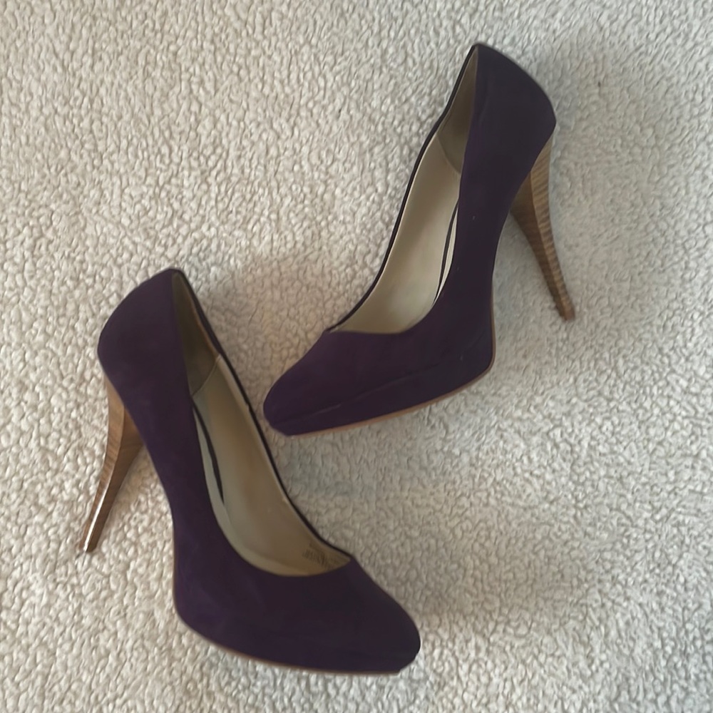 Zara purple velvet heels
